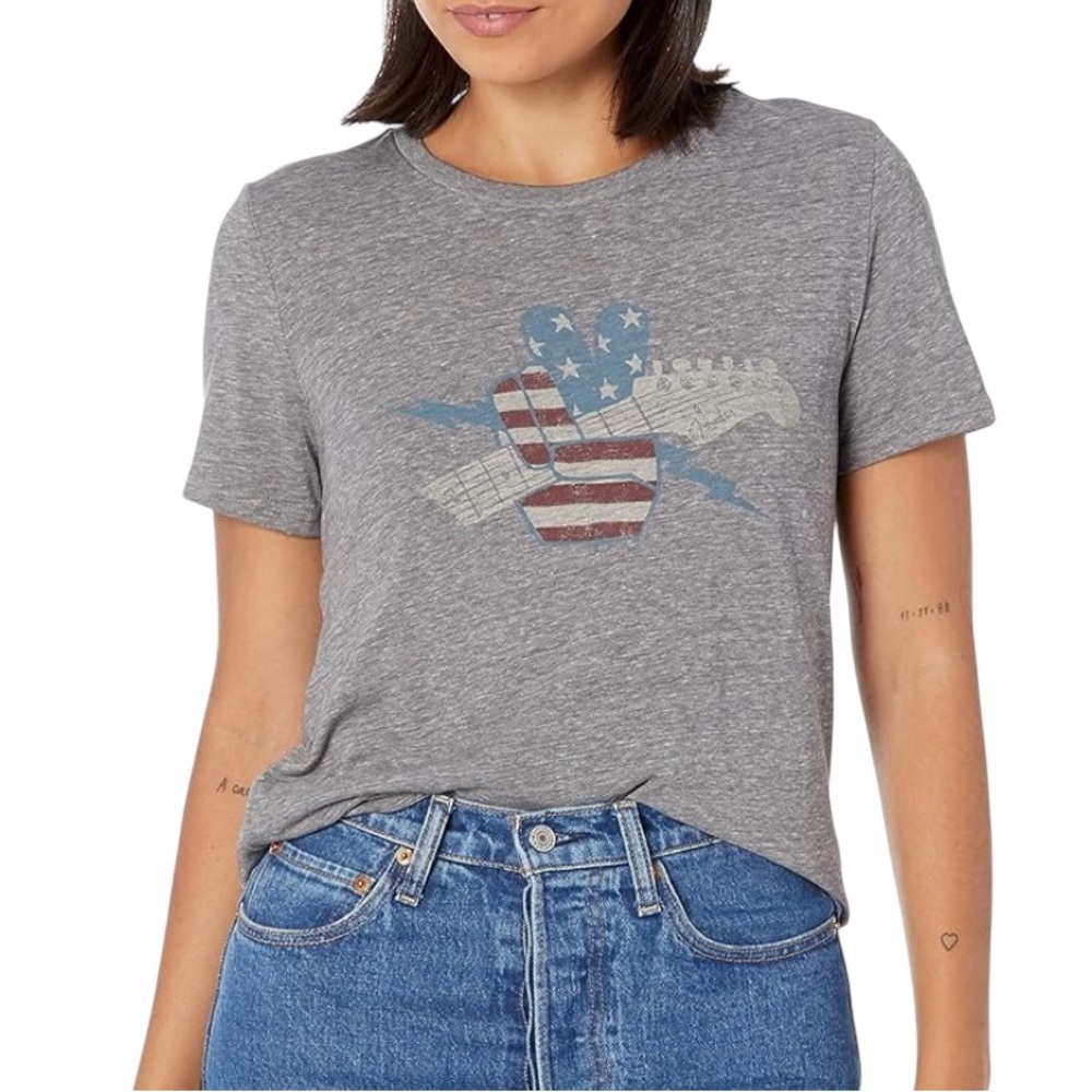 Lucky Brand x Fender | Gray Classic Crew Tee Women’s Size XL